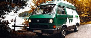 Preview wallpaper van, car, green, nature