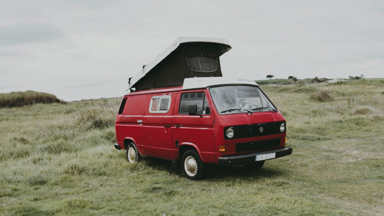Wallpaper van, car, red, nature