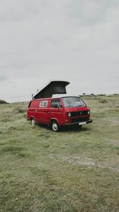 Preview wallpaper van, car, red, nature