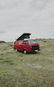 Preview wallpaper van, car, red, nature