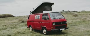 Preview wallpaper van, car, red, nature