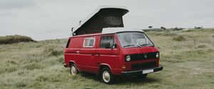 Preview wallpaper van, car, red, nature
