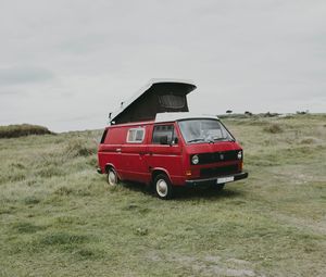 Preview wallpaper van, car, red, nature