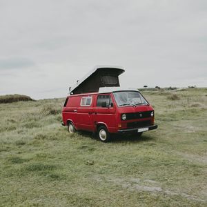 Preview wallpaper van, car, red, nature