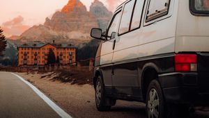 Preview wallpaper van, car, road, curb, travel