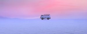 Preview wallpaper van, car, snow, field, winter