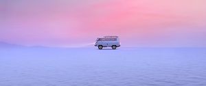 Preview wallpaper van, car, snow, field, winter