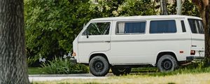 Preview wallpaper van, car, white, old, side view