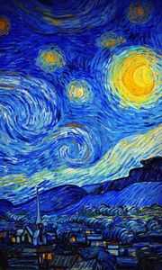 Preview wallpaper van gogh, starry night, night, paint, painting