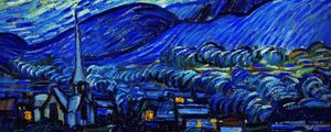 Preview wallpaper van gogh, starry night, night, paint, painting