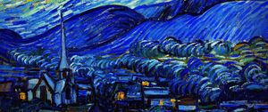 Preview wallpaper van gogh, starry night, night, paint, painting