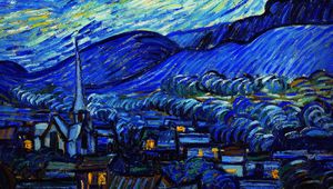 Preview wallpaper van gogh, starry night, night, paint, painting