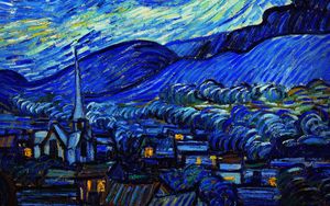 Preview wallpaper van gogh, starry night, night, paint, painting