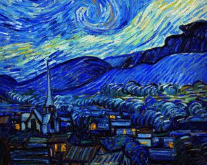 Preview wallpaper van gogh, starry night, night, paint, painting