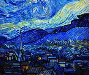 Preview wallpaper van gogh, starry night, night, paint, painting