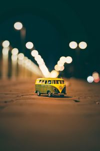 Preview wallpaper van, toy, blur, glare, bokeh