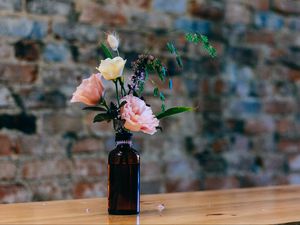 Preview wallpaper vase, bottle, flowers
