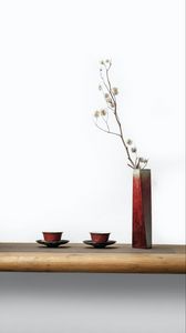 Preview wallpaper vase, branch, cups, white, aesthetics