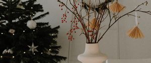 Preview wallpaper vase, branches, bouquet, light, aesthetics