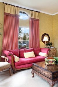 Preview wallpaper vase, curtains, sofa, fireplace, painting, carpet, leather, room, comfort, chair, furniture, plants, flowers