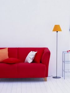 Preview wallpaper vase, sofa, lamp, pillows, flowers