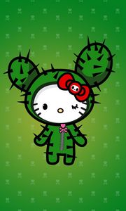 Preview wallpaper vector, cat, kitty, cactus, green