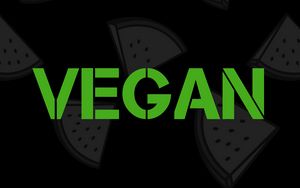 Preview wallpaper vegan, vegetarian, inscription, pattern, green, black
