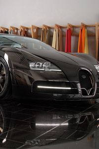 Preview wallpaper veyron, luxury cars, black, tuning, bugatti