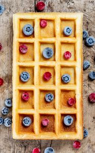 Preview wallpaper viennese waffles, waffles, berries, fruits