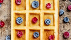 Preview wallpaper viennese waffles, waffles, berries, fruits