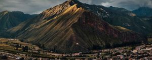 Preview wallpaper village, mountains, peru