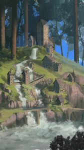 Preview wallpaper village, settlement, fantasy, art