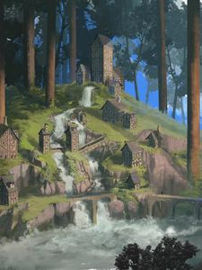 Preview wallpaper village, settlement, fantasy, art