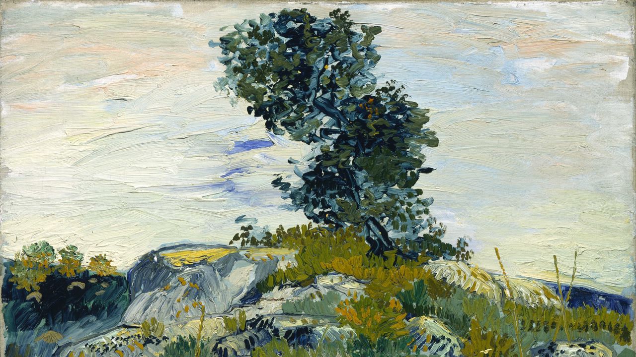 Wallpaper vincent van gogh, rocks with oak tree, the rocks, landscape, canvas, oil