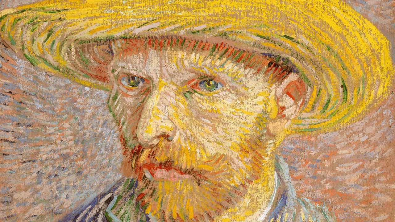 Wallpaper vincent van gogh, self-portrait with a straw hat, portrait, artist