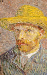 Preview wallpaper vincent van gogh, self-portrait with a straw hat, portrait, artist