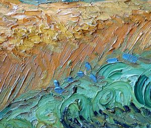 Preview wallpaper vincent van gogh, wheat field with cypresses, wheat fields, oil, canvas, paint