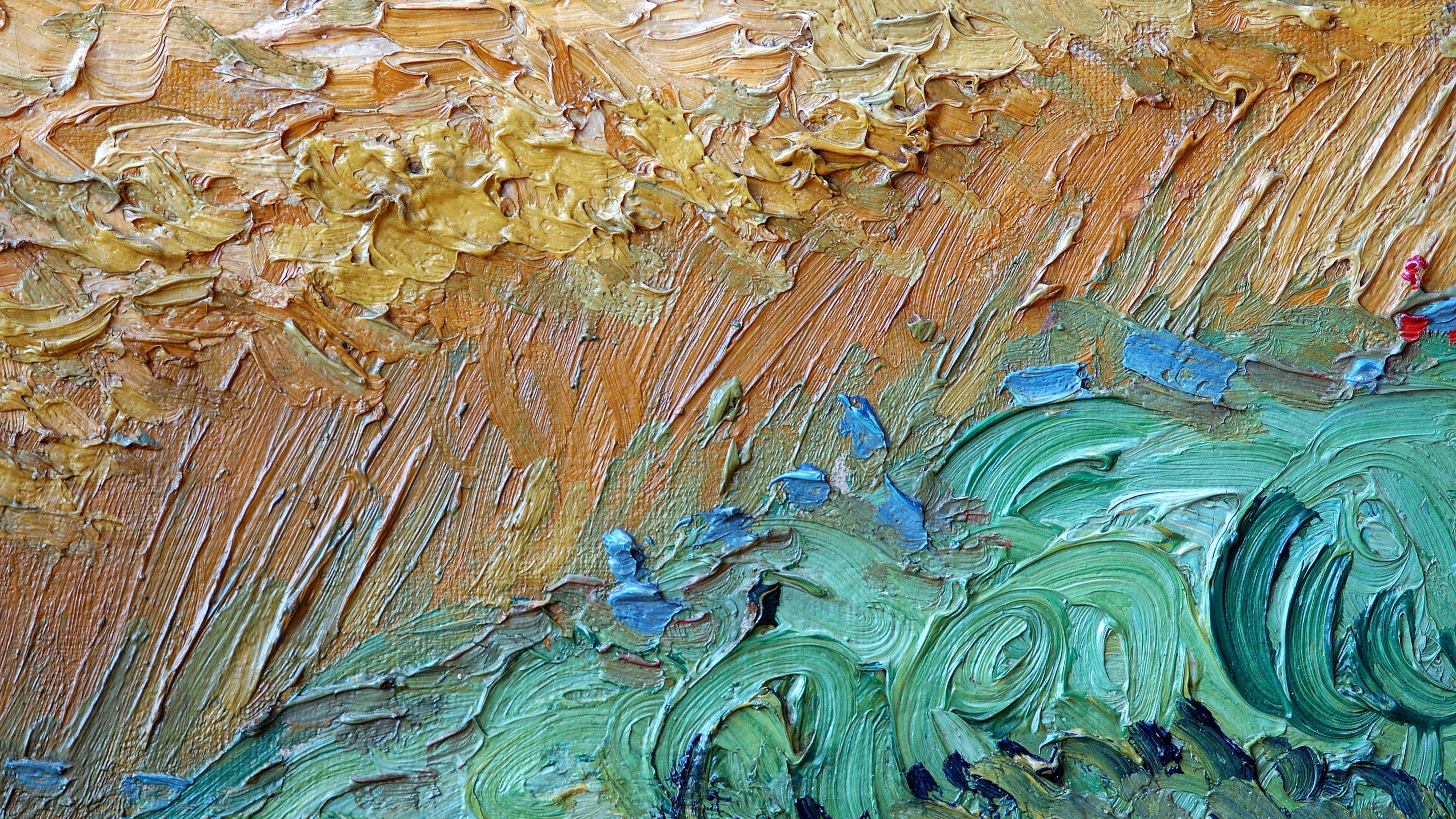 Hình nền 3840x2160 của Vincent Van Gogh, tuyệt đẹp hùng vĩ và sống động tạo nên cảm giác như đang lạc vào một thế giới hoàn toàn khác. Khung cảnh đẹp như tranh với cánh đồng lúa rực rỡ màu sắc, bạn sẽ cảm thấy thật tuyệt vời khi sử dụng hình nền này.
