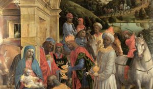 Preview wallpaper vincenzo foppa the adoration of the kings, painting, oil, canvas