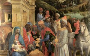 Preview wallpaper vincenzo foppa the adoration of the kings, painting, oil, canvas