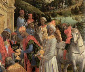 Preview wallpaper vincenzo foppa the adoration of the kings, painting, oil, canvas