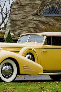 Preview wallpaper vintage car, yellow, beautiful, nature