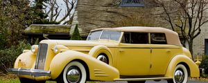 Preview wallpaper vintage car, yellow, beautiful, nature