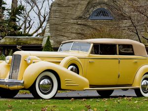 Preview wallpaper vintage car, yellow, beautiful, nature