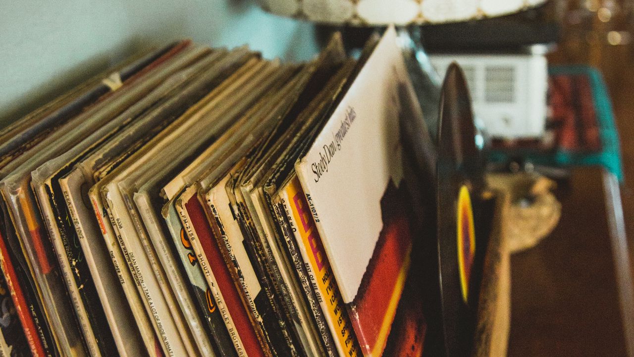 Wallpaper vinyl records, collection, retro