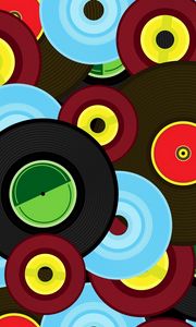 Preview wallpaper vinyl records, colorful, vinyl, texture, pattern