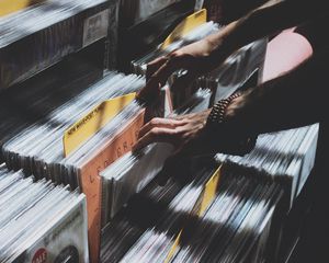 Preview wallpaper vinyl, records, hands, music