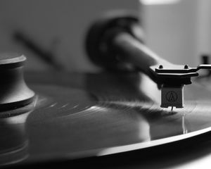 Preview wallpaper vinyl, vinyl player, bw, cartridge, tonearm, needle, track, sound