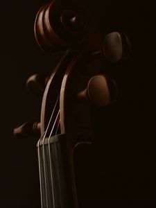 Preview wallpaper violin, musical instrument, music, dark, macro