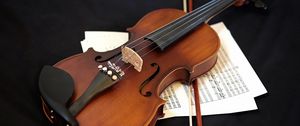 Preview wallpaper violin, musical instrument, sheet music, music